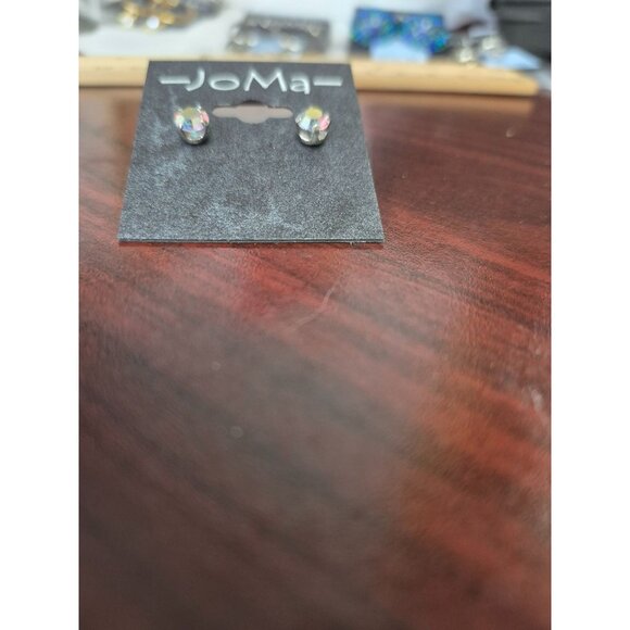 JoNa Round Iridescent Stud Earrings - Picture 2 of 4